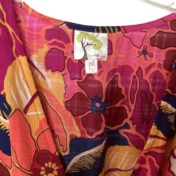 Anthropologie Fig And Flower Estilo Dress Sz L Pink Maxi Prairie Easter NWT - Picture 9 of 12